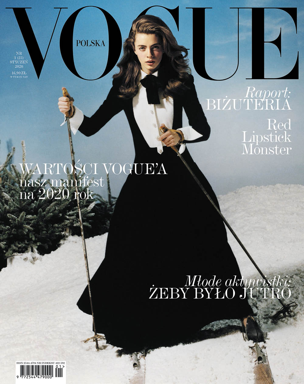 Patrycja Piekarska covers Vogue Poland January 2020 by Marcin Kempski
