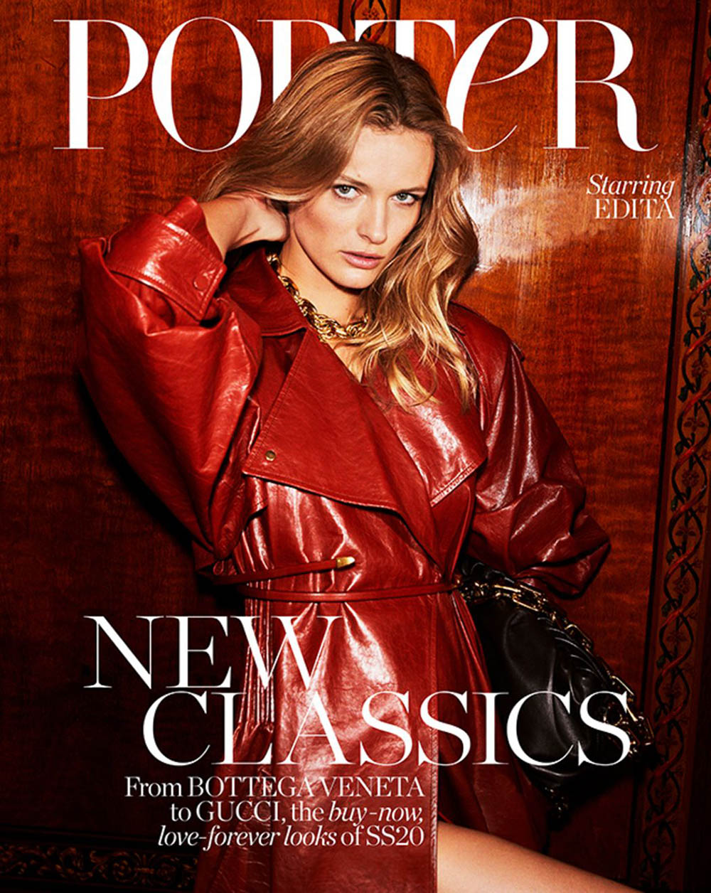Edita Vilkeviciute covers Porter Magazine February 17th, 2020 by Carin Backoff