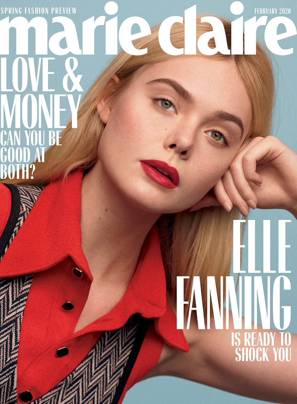 Elle Fanning covers Marie Claire US February 2020 by Thomas Whiteside