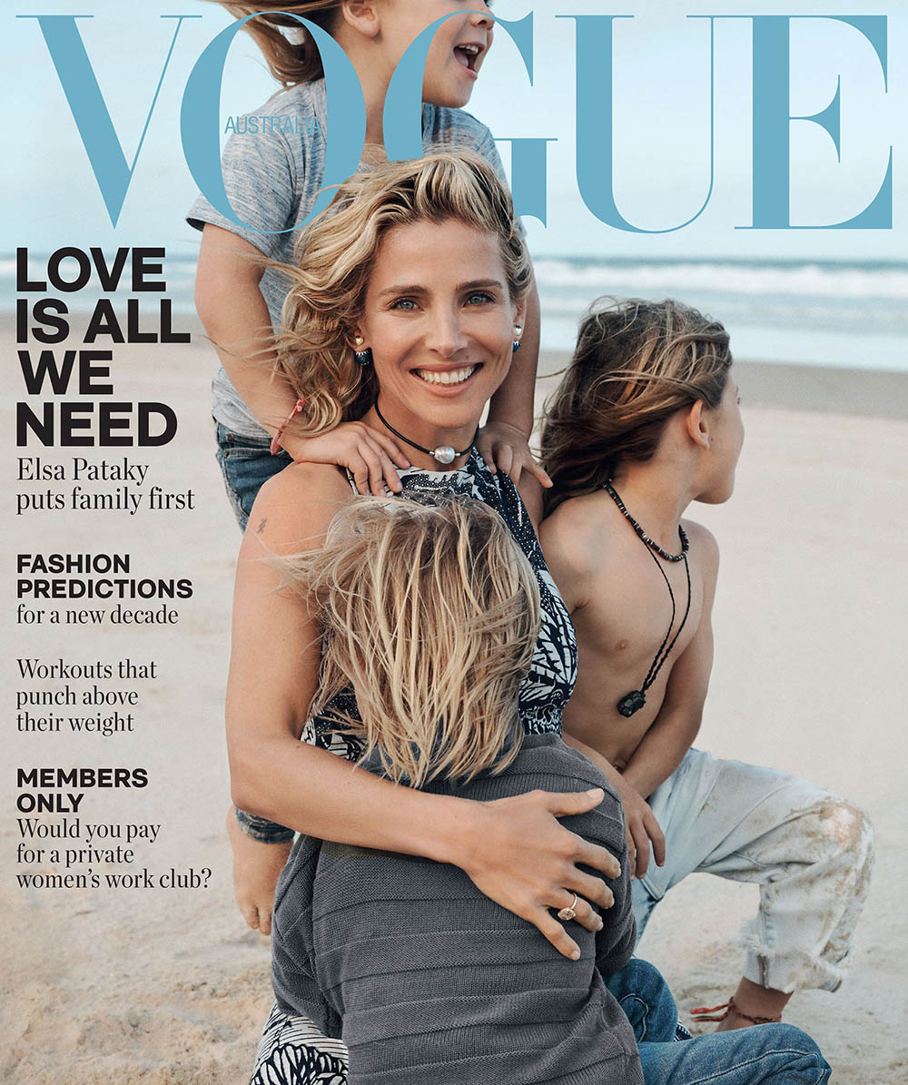 Elsa Pataky and her children cover Vogue Australia February 2020 by Benny Horne