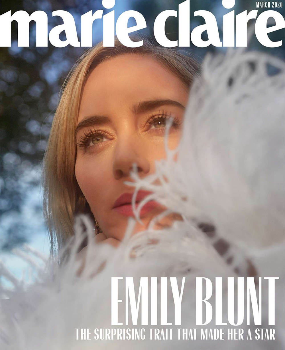 Emily Blunt covers Marie Claire US March 2020 by Denise Hewitt, Lucci Mia and Genesis Gil