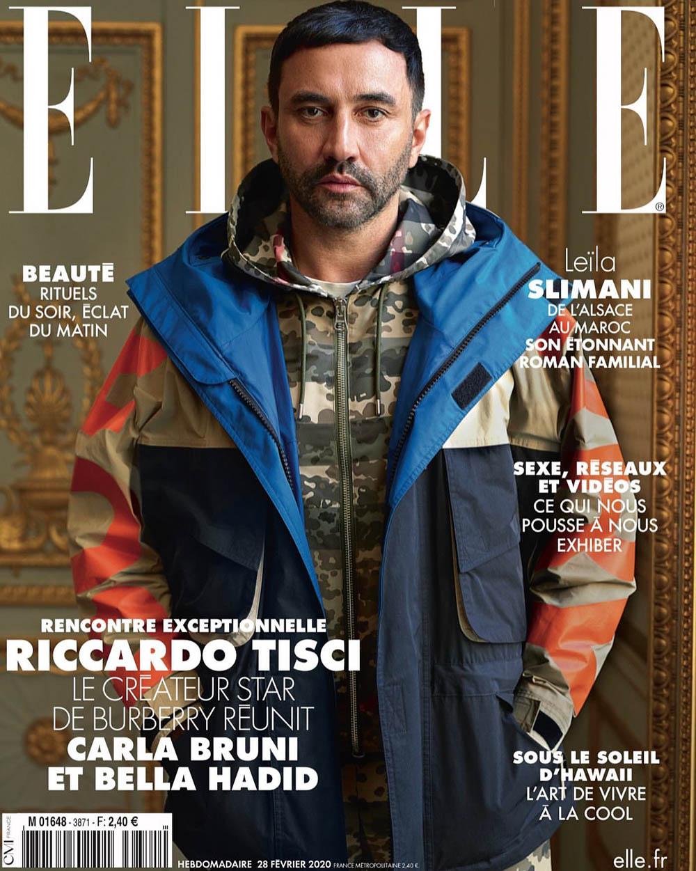 Riccardo Tisci, Carla Bruni and Bella Hadid cover Elle France February 28th, 2020 by Mark Seliger