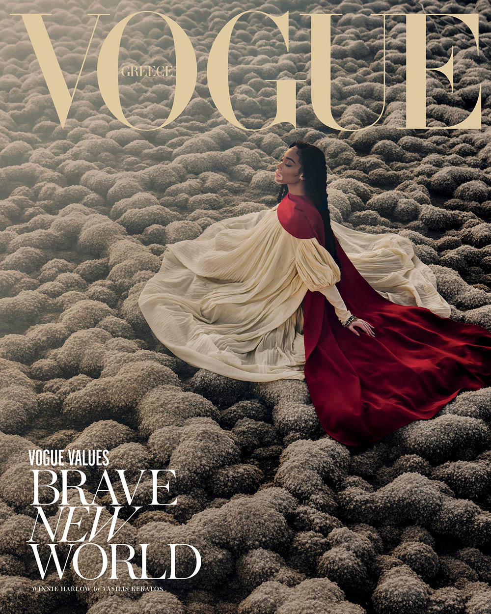 Winnie Harlow covers Vogue Greece February 2020 by Vasilis Kekatos