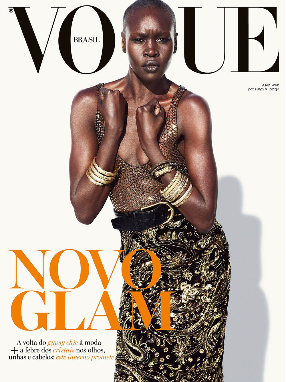 Alek Wek covers Vogue Brazil March 2020 by Luigi & Iango