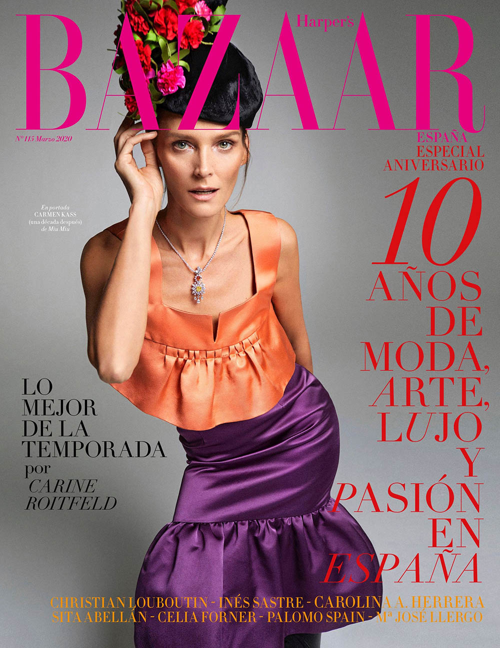 Carmen Kass covers Harper’s Bazaar Spain March 2020 by Xavi Gordo