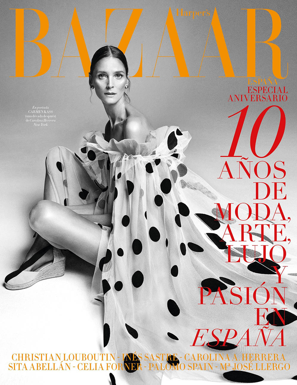 Carmen Kass covers Harper’s Bazaar Spain March 2020 by Xavi Gordo