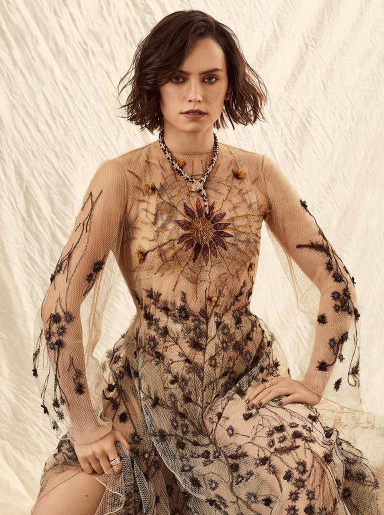 Daisy Ridley Poses in Spring Trends for Harpers Bazaar 
