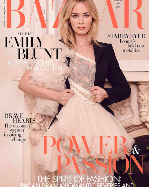 Emily Blunt covers Harper’s Bazaar UK March 2020 by Pamela Hanson