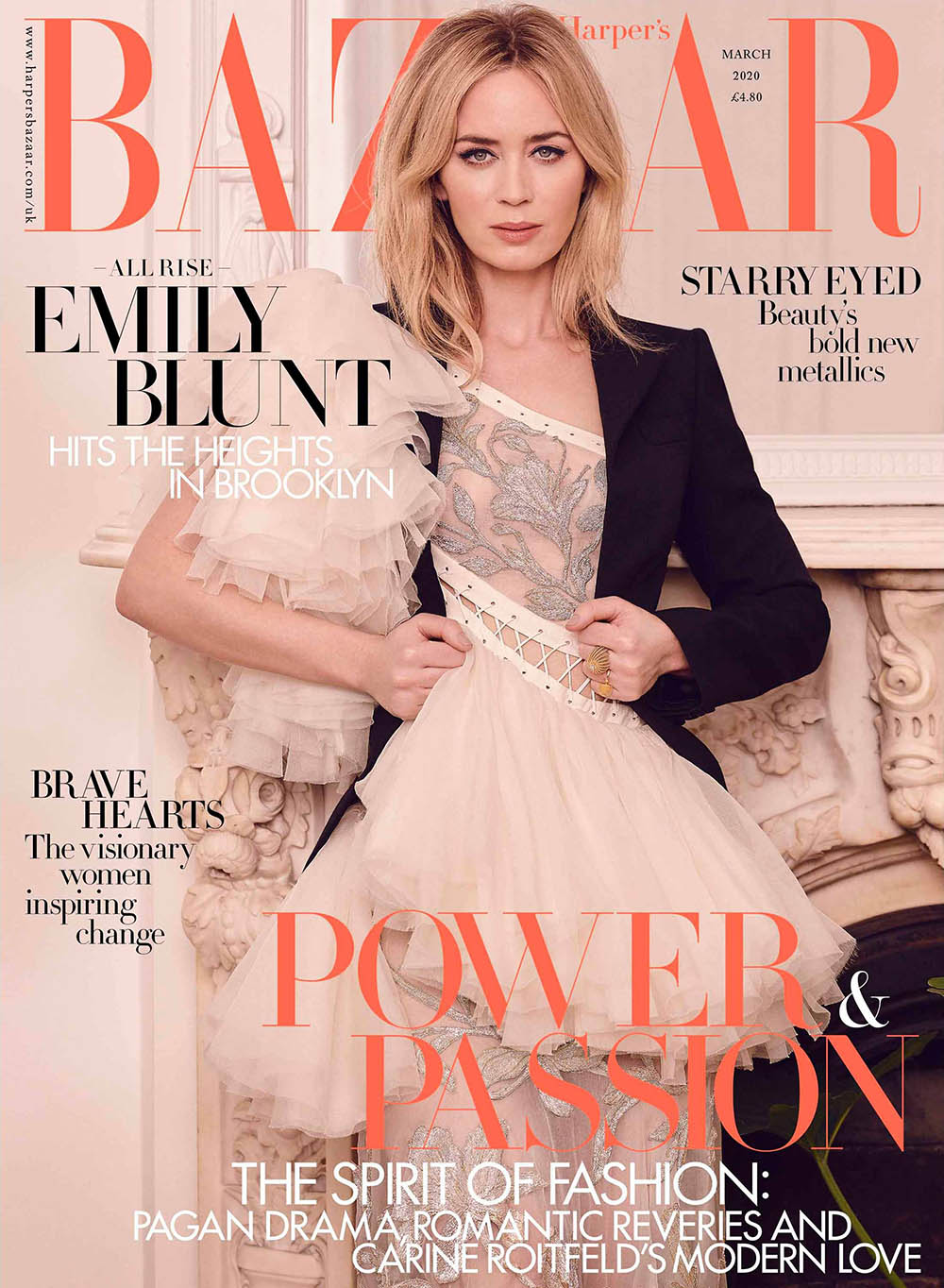 Emily Blunt covers Harper’s Bazaar UK March 2020 by Pamela Hanson