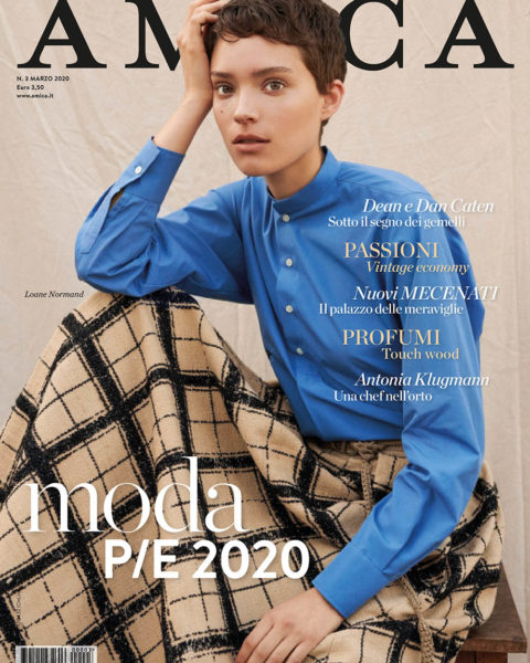 Loane Normand covers Amica Magazine March 2020 by Frederico Martins