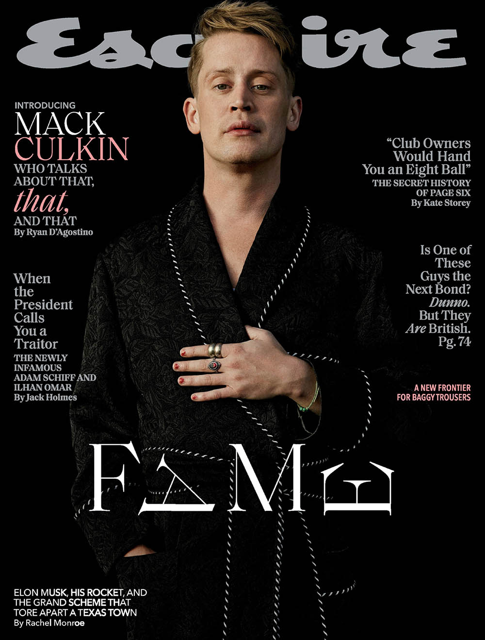 Macaulay Culkin covers Esquire US March 2020 by Robbie Fimmano