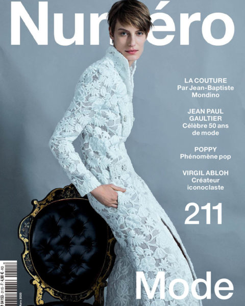 Veronika Kunz covers Numéro March 2020 by Jean-Baptiste Mondino