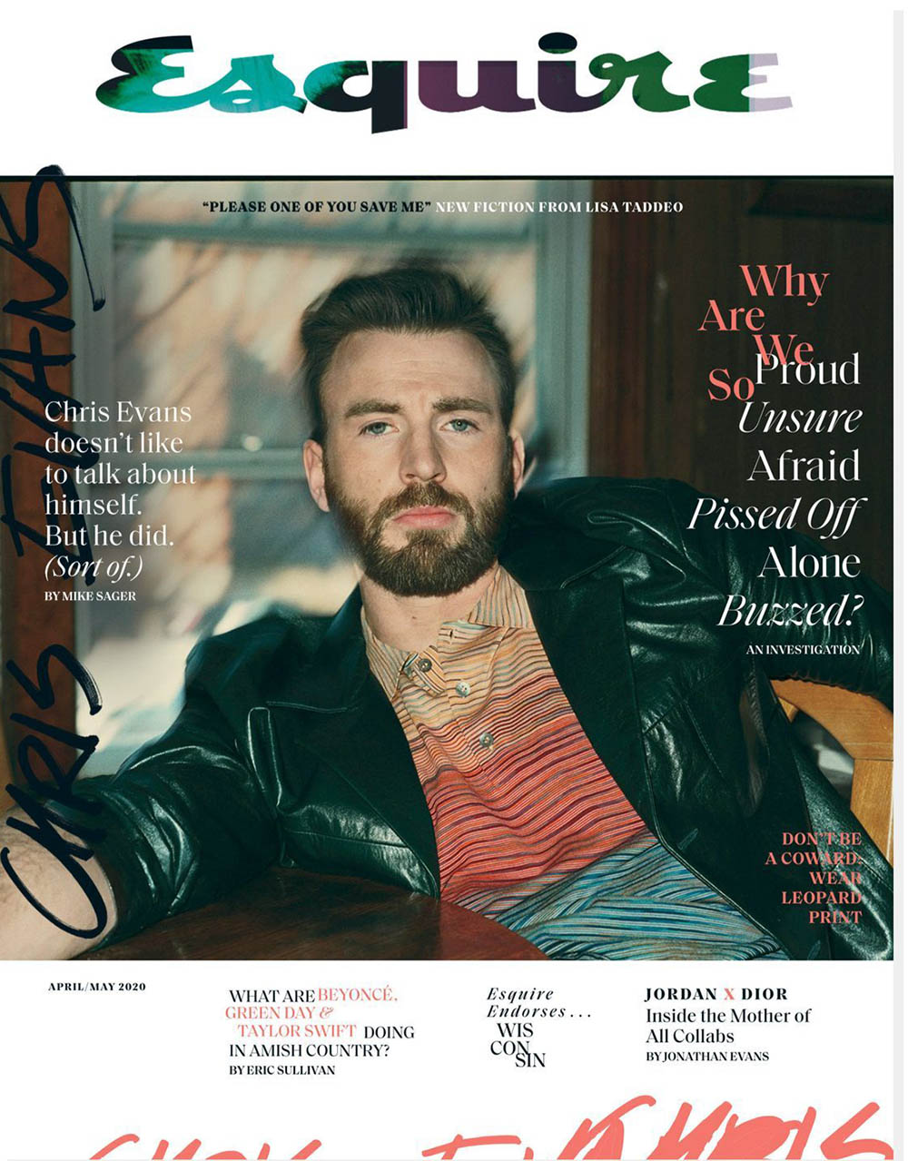 Chris Evans covers Esquire US April May 2020 by Robbie Fimmano