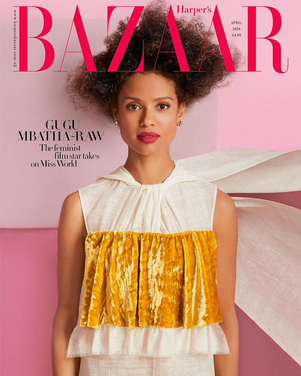 Gugu Mbatha-Raw covers Harper’s Bazaar UK April 2020 by Richard Phibbs