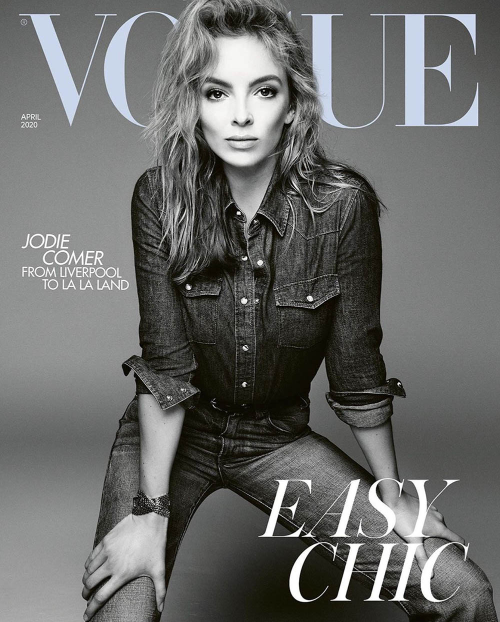 Jodie Comer covers British Vogue April 2020 by Steven Meisel