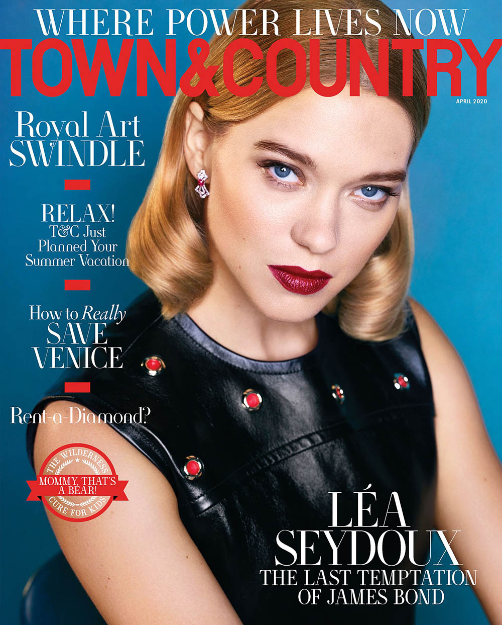 Léa Seydoux covers Town & Country April 2020 by Max Vadukul