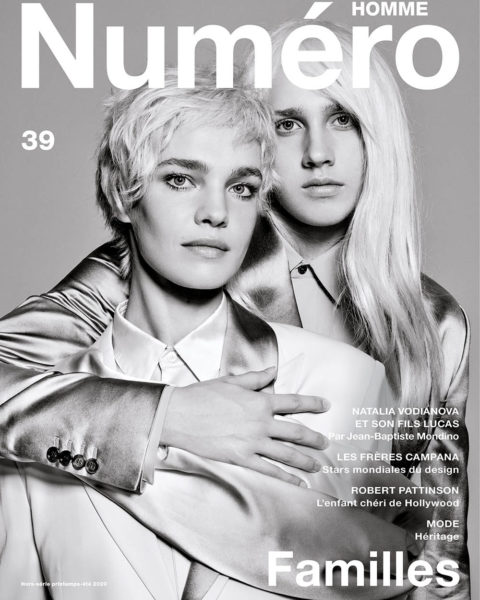 Natalia Vodianova and Lucas Portman cover Numéro Homme Spring Summer 2020 by Jean-Baptiste Mondino