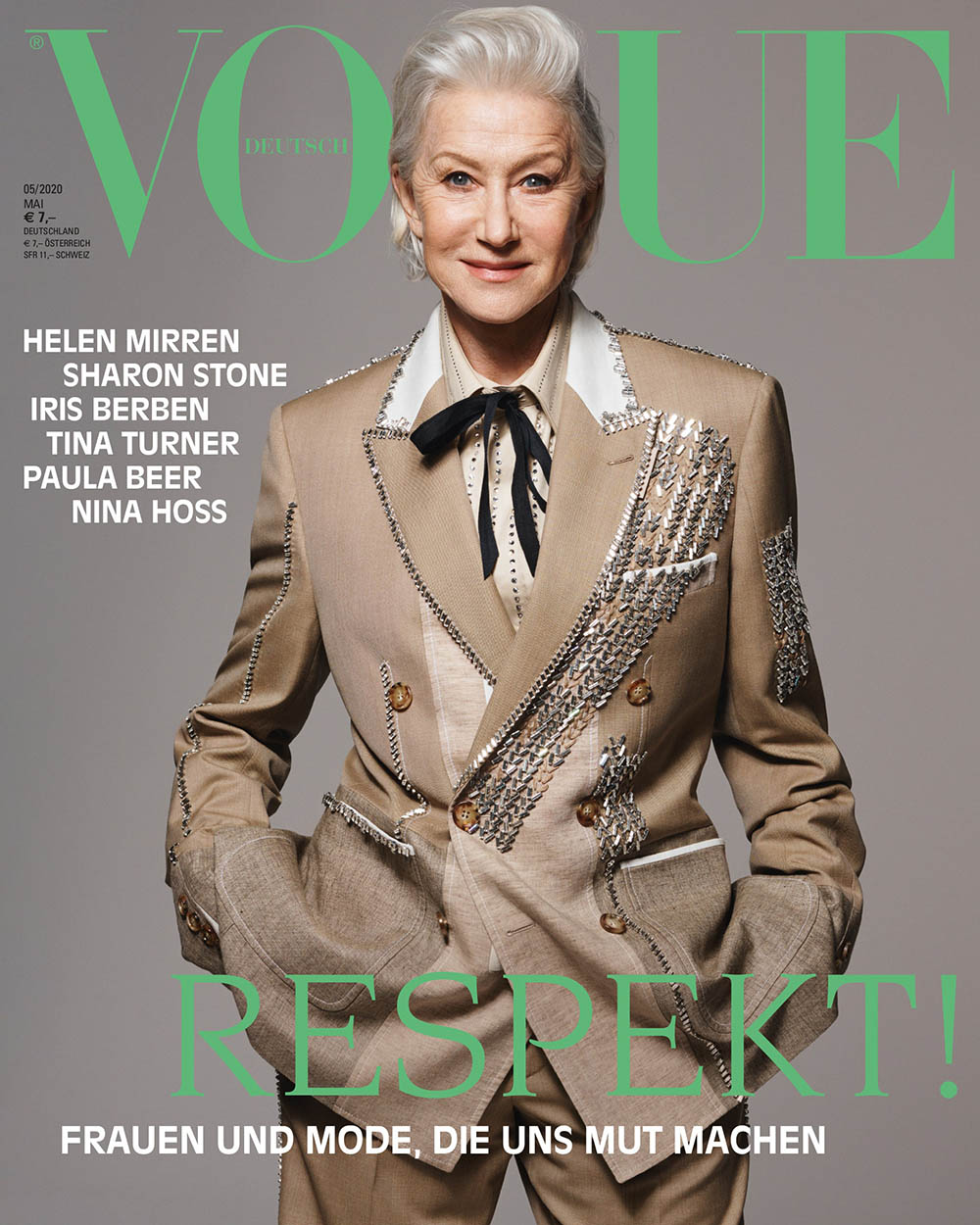 Helen Mirren covers Vogue Germany May 2020 by Liz Collins