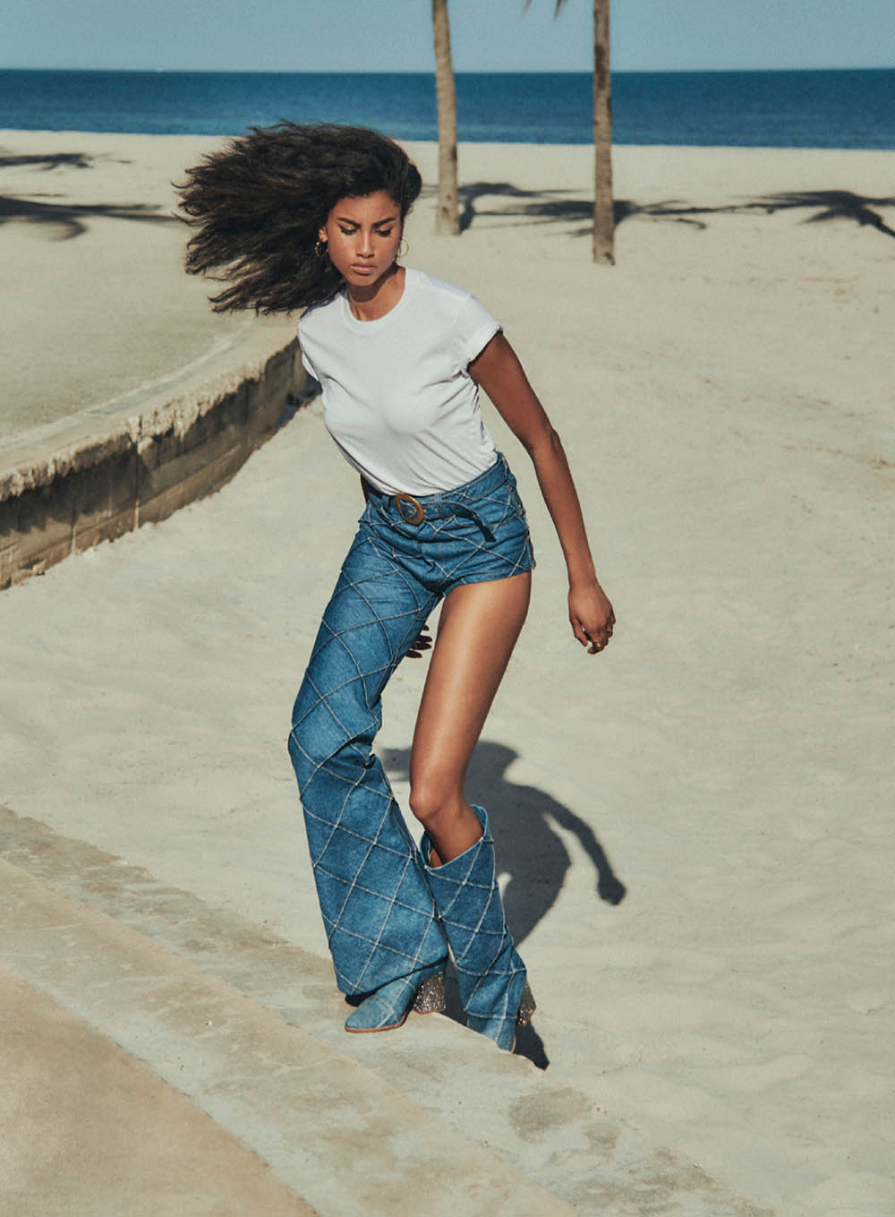 Imaan Hammam by Chris Colls for Elle US May 2020