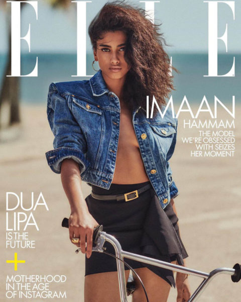 Imaan Hammam covers Elle US May 2020 by Chris Colls