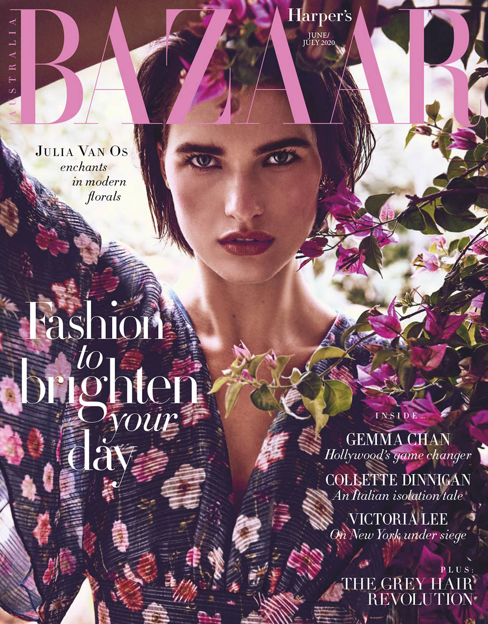 Julia van Os covers Harper’s Bazaar Australia June July 2020 by Regan Cameron