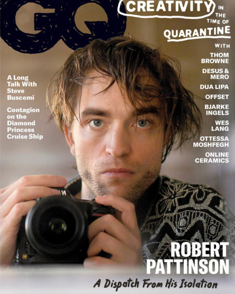 Robert Pattinson photographs himself for GQ USA June July 2020 cover
