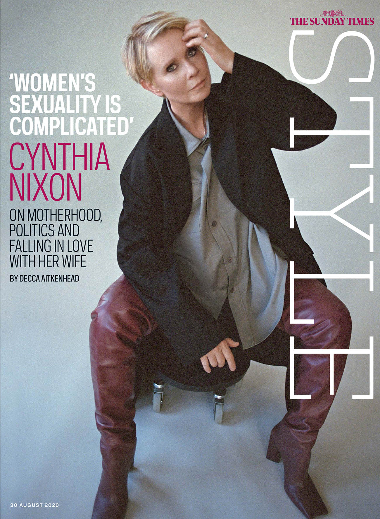 Cynthia Nixon covers The Sunday Times Style August 30th, 2020 by Cass Bird