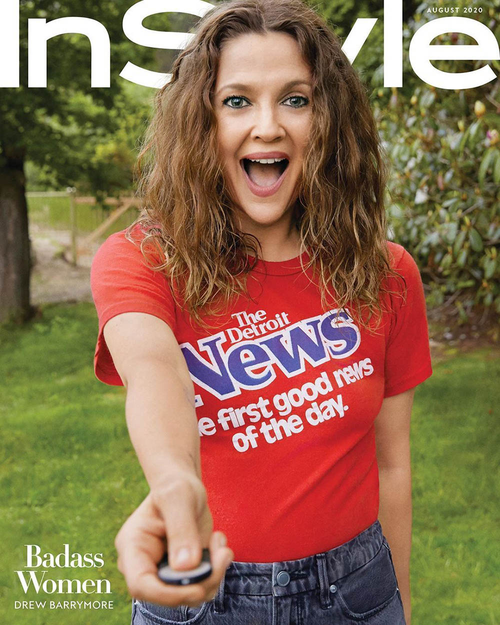 Drew Barrymore covers InStyle US August 2020 by Drew Barrymore