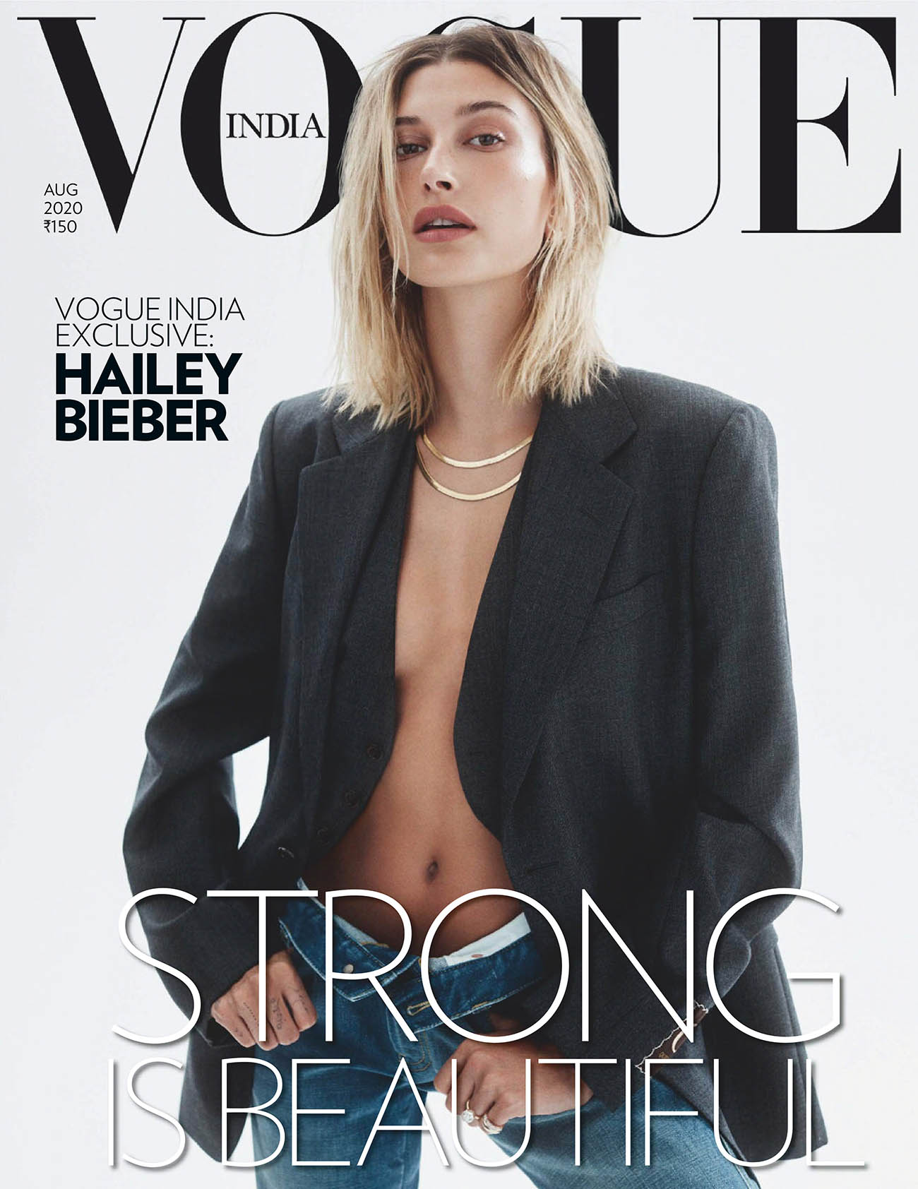 Hailey Bieber covers Vogue India August 2020 by Zoey Grossman