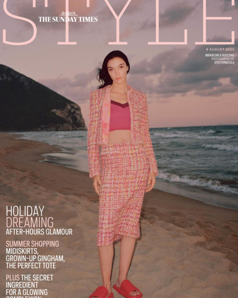 Mariacarla Boscono covers The Sunday Times Style August 9th, 2020 by Vito Fernicola