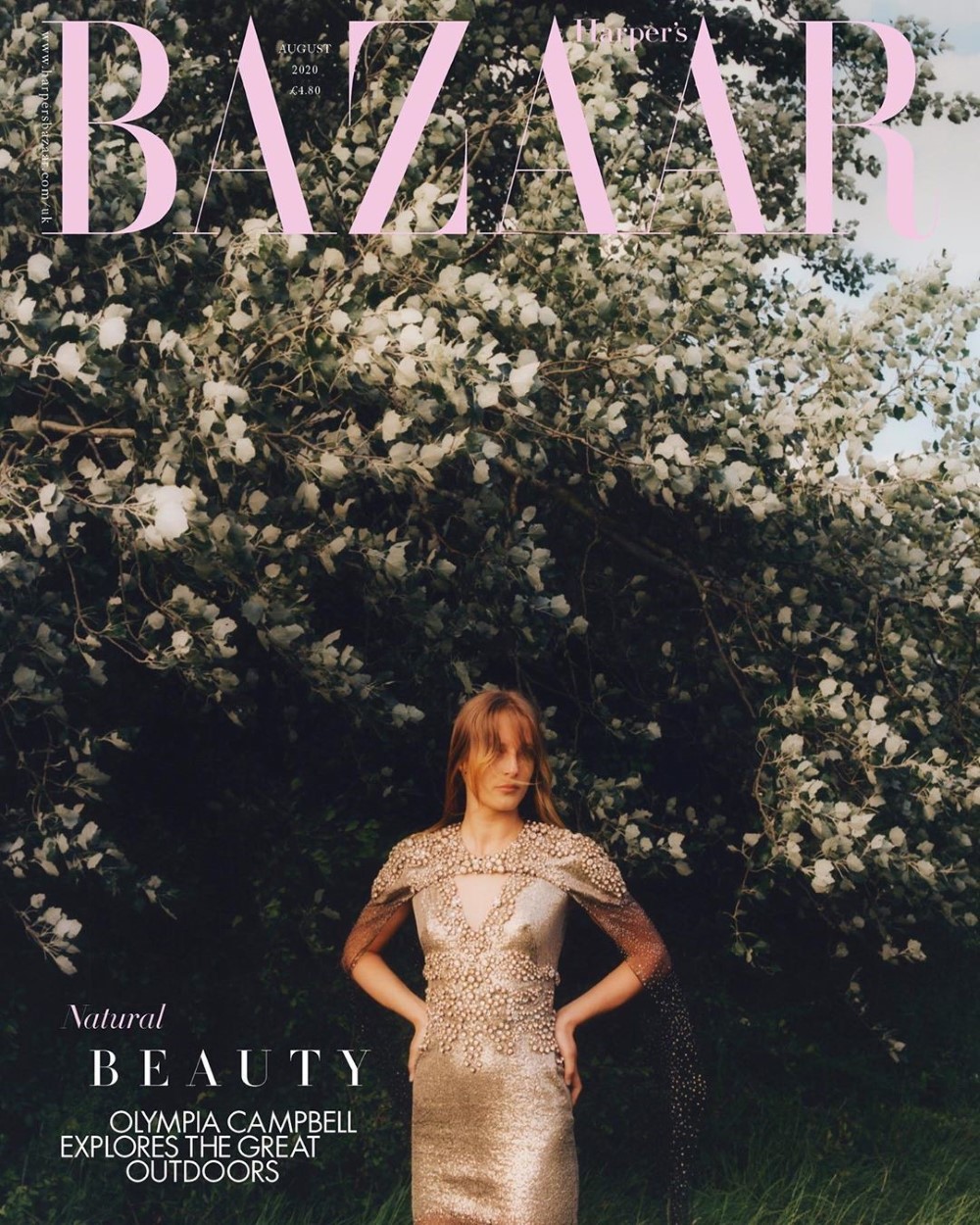 Olympia Campbell covers Harper’s Bazaar UK August 2020 by Jesse Jenkins