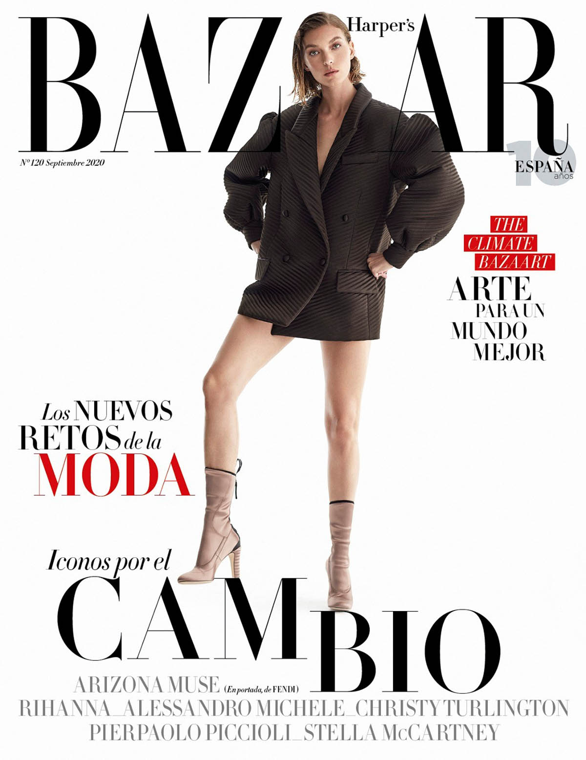 Arizona Muse covers Harper’s Bazaar Spain September 2020 by Xavi Gordo