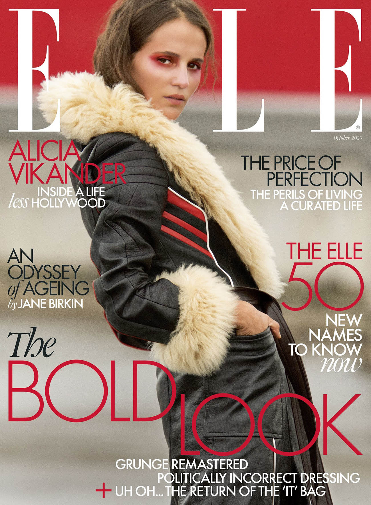 Alicia Vikander covers Elle UK October 2020 by Hans Feurer