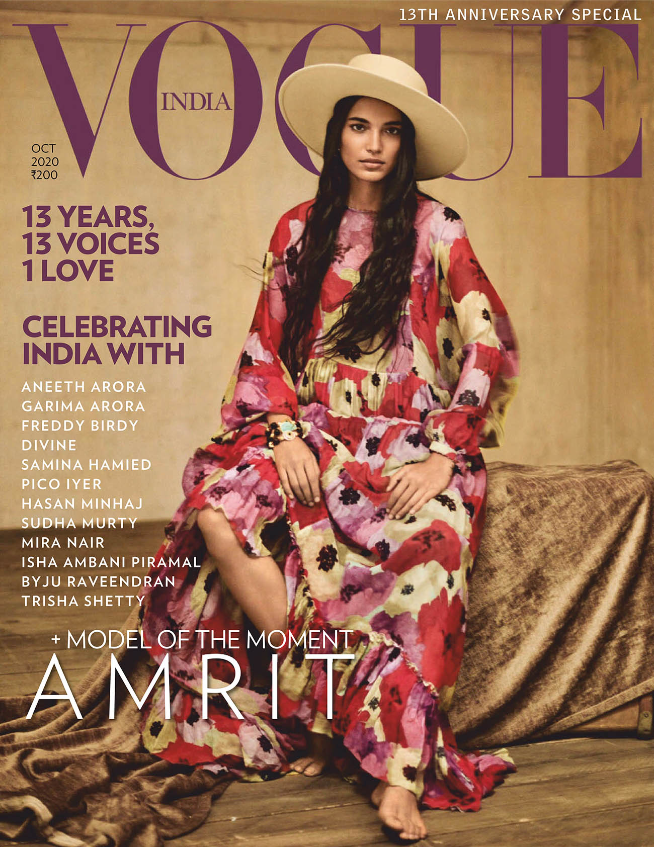 Amrit covers Vogue India October 2020 by Boo George