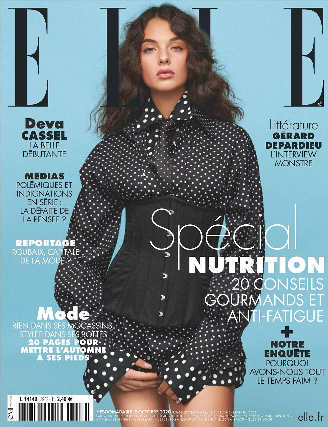 Deva Cassel covers Elle France October 9th, 2020 by Jonas Bresnan