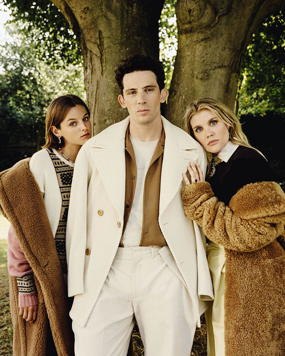 Emma Corrin, Josh O'Connor and Emerald Fennell cover Town & Country November 2020 by Danny Kasirye