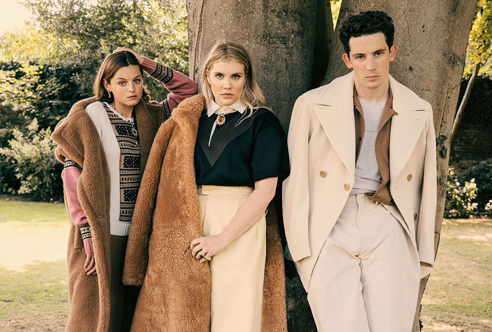 Emma Corrin, Josh O'Connor and Emerald Fennell cover Town & Country November 2020 by Danny Kasirye