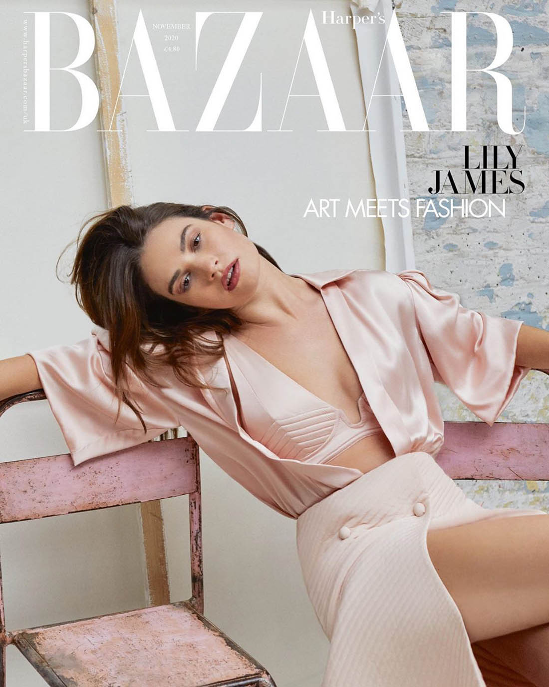 Lily James covers Harper’s Bazaar UK November 2020 by Agata Pospieszynska