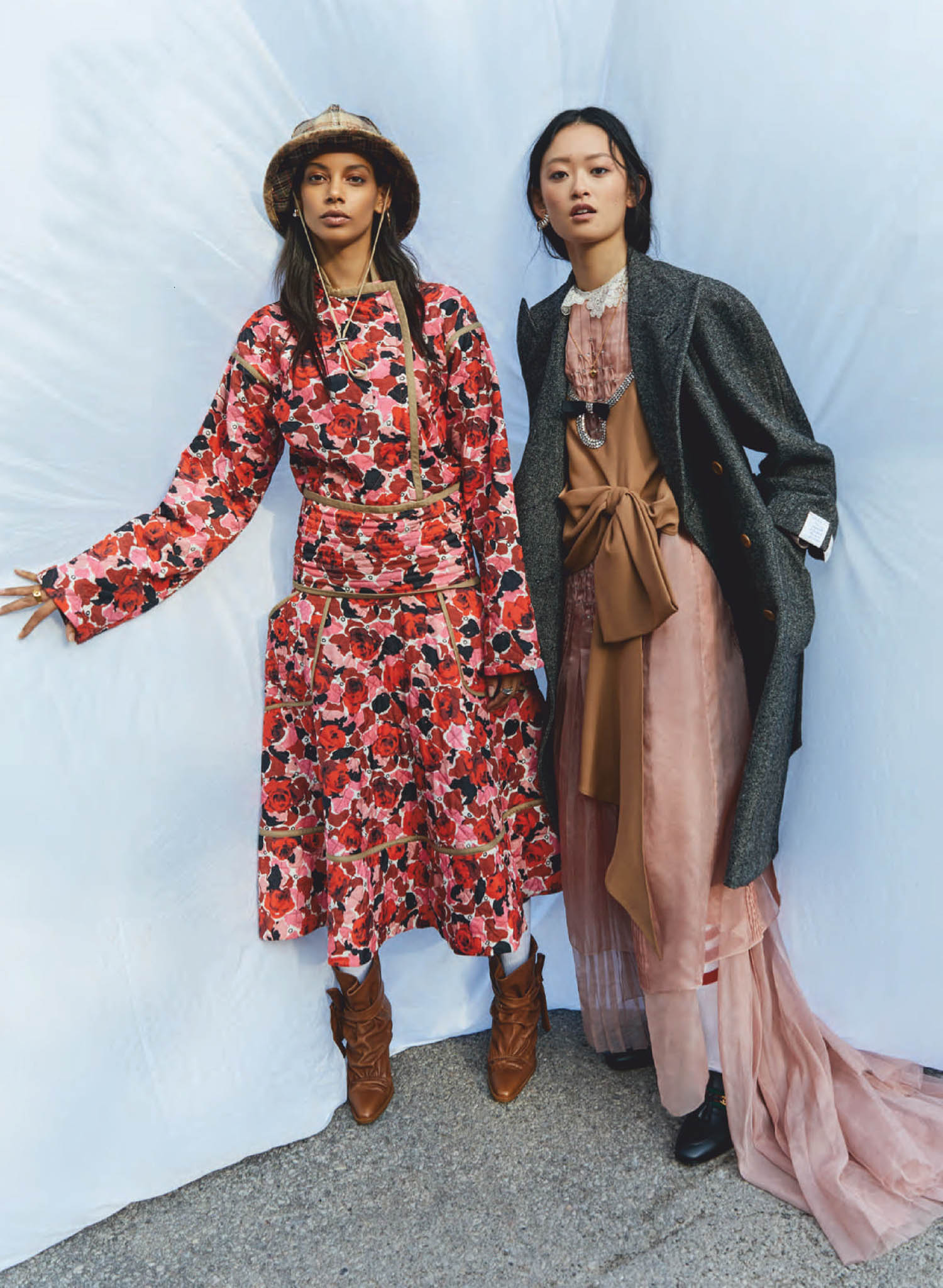 Julee Huang and Samara Young by Brent Goldsmith for Elle Canada December 2020 January 2021