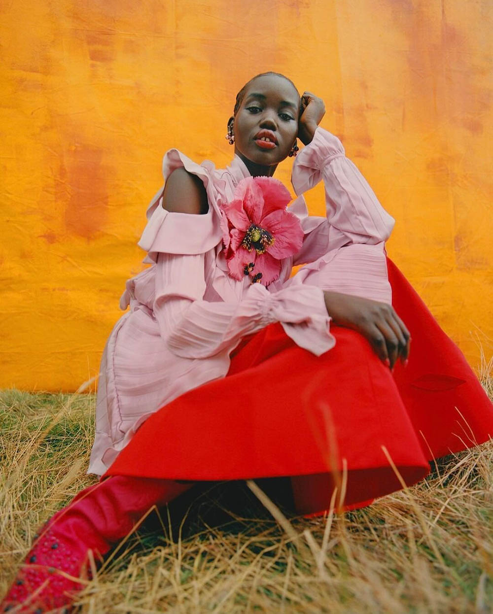 Adut Akech by Nadine Ijewere for British Vogue January 2021