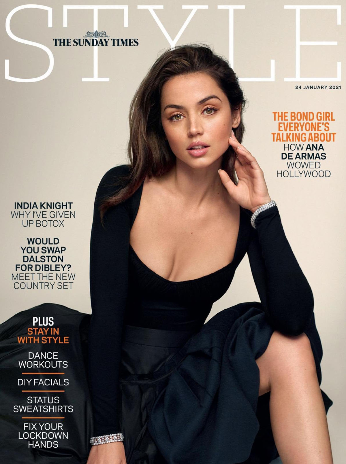 Ana de Armas covers The Sunday Times Style January 24th, 2021 by Thomas Whiteside