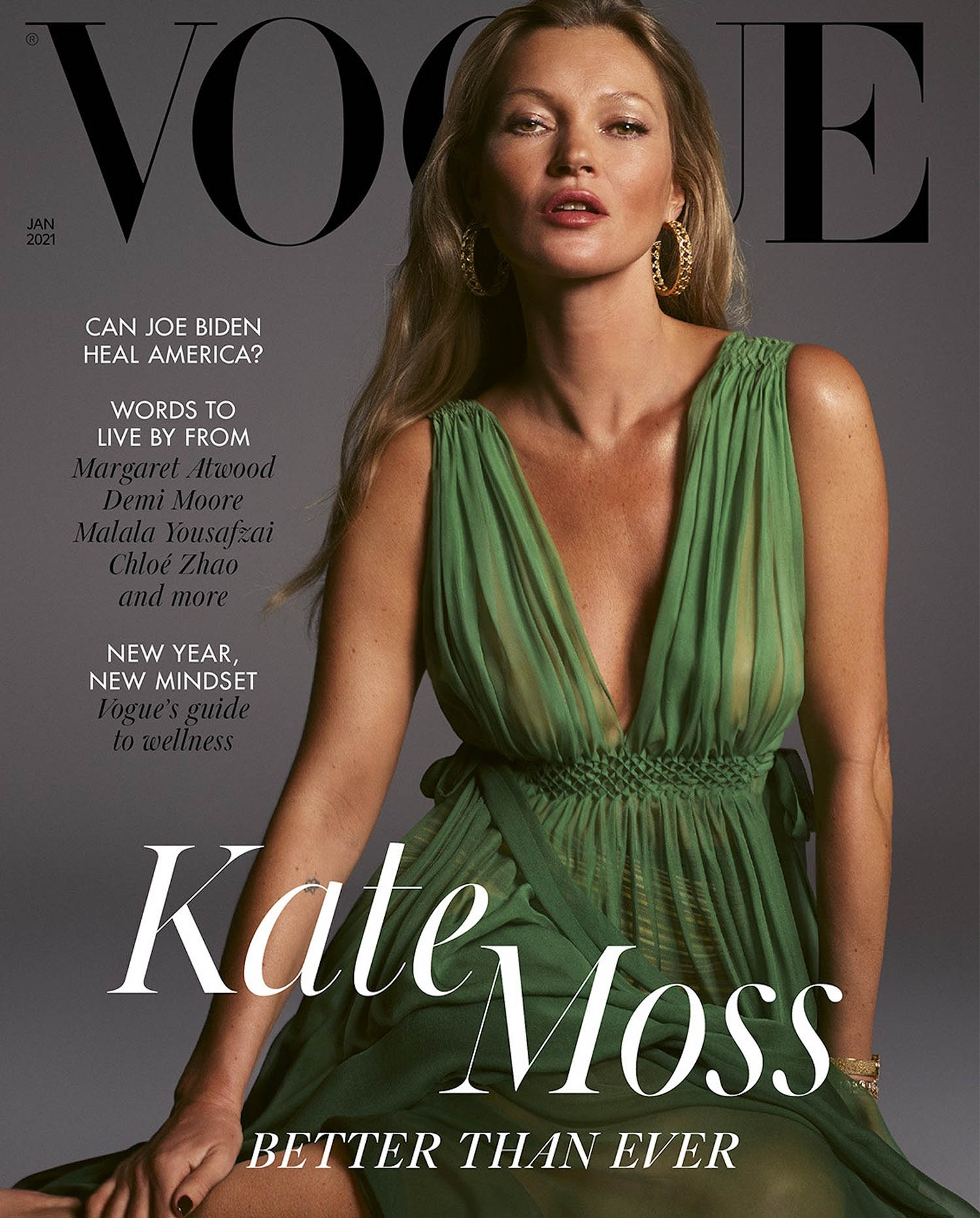 Kate Moss covers British Vogue January 2021 by Mert & Marcus