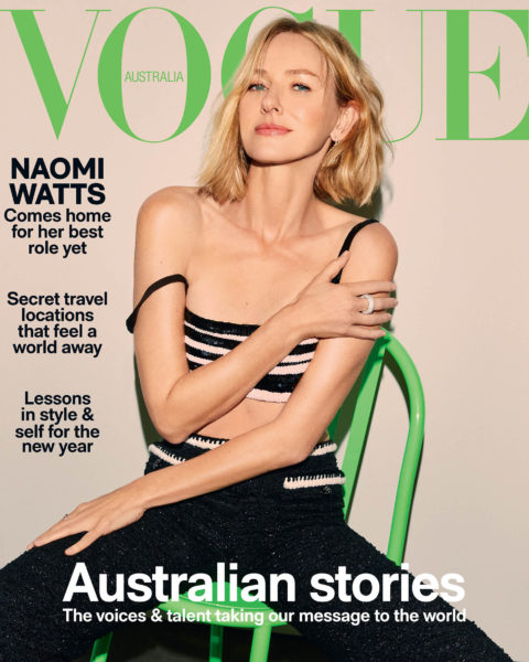 Naomi Watts covers Vogue Australia January 2021 by Carin Backoff