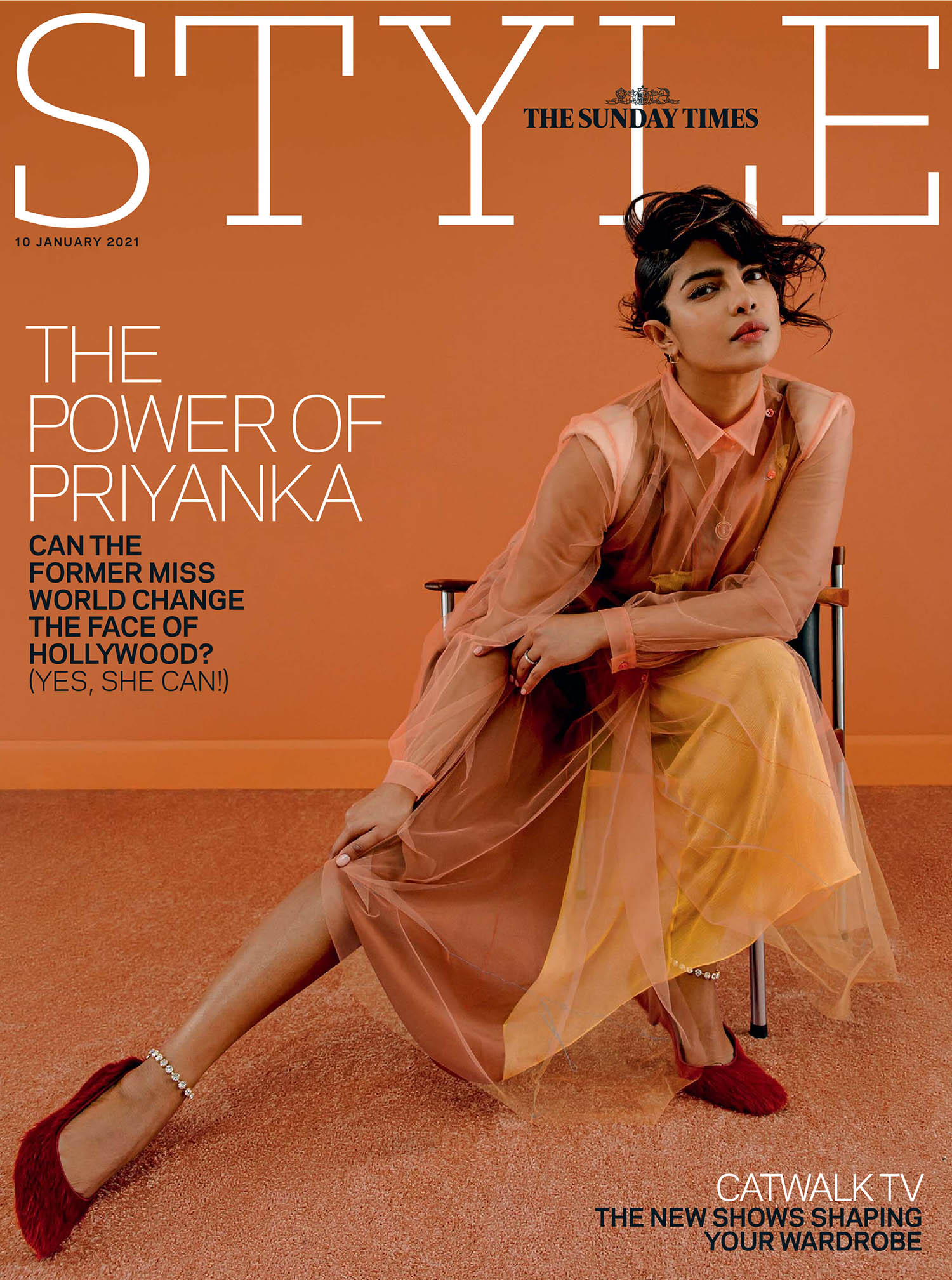 Priyanka Chopra covers The Sunday Times Style January 10th, 2021 by Christina Ebenezer
