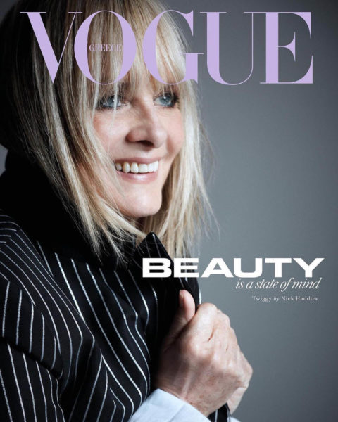 Twiggy covers Vogue Greece January February 2021 by Nick Haddow