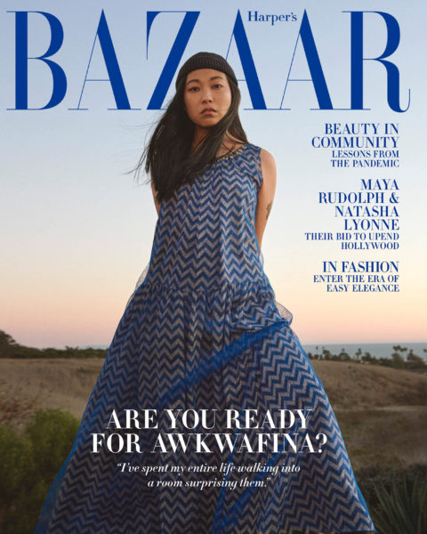 Awkwafina covers Harper’s Bazaar US February 2021 by Ryan McGinley