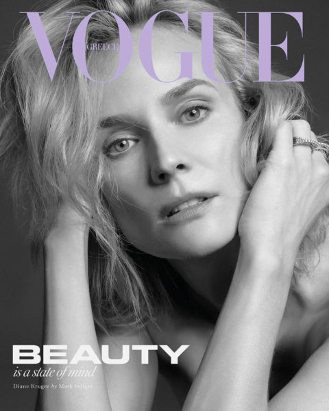 Diane Kruger covers Vogue Greece January February 2021 by Mark Seliger
