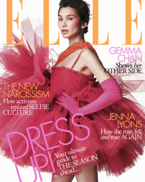 Gemma Chan covers Elle UK February 2021 by Marcin Kempski