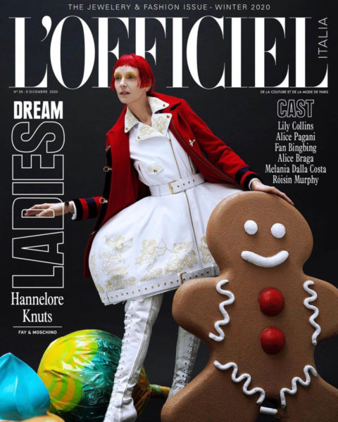Hannelore Knuts covers L'Officiel Italia Issue 35 by Domen & Van de Velde