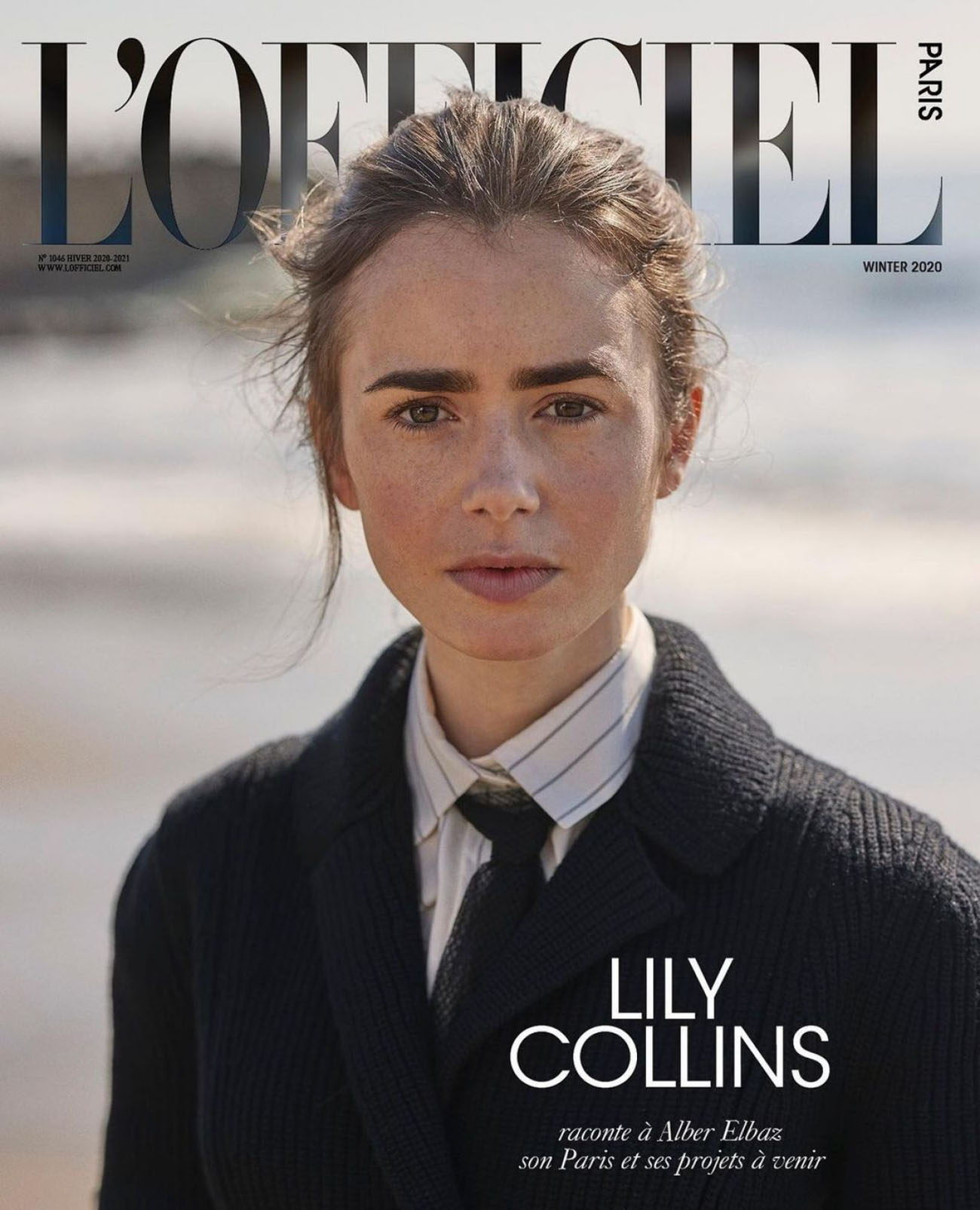 Lily Collins covers L'Officiel Global Winter 2020 by Sam Taylor Johnson